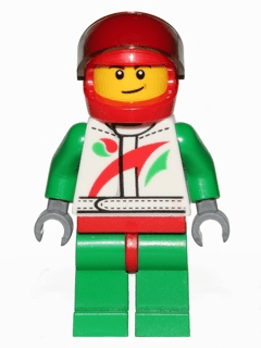 LEGO Race Car Driver White Racing Suit with Octan Logo Crooked Smile with Brown Dimple (cty0389a) minifigure