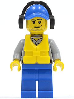 Coast Guard City - Crew Member Male, Blue Cap with Hole, Headphones