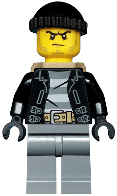 Police - City Bandit Male with Black Stubble and Backpack