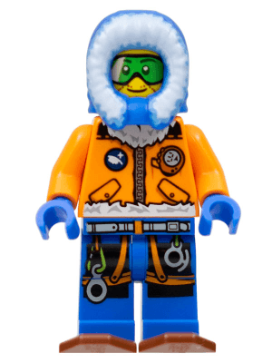 LEGO Arctic Explorer Male with Green Goggles and Snowshoes (cty0497) Town / City Minifigure