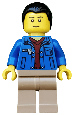 LEGO Blue Jacket over Dark Red V-Neck Sweater (cty0511) minifigure