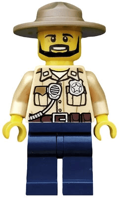 Swamp Police - Officer, Shirt, Dark Tan Hat, Black Beard