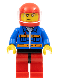 LEGO Blue Jacket with Pockets and Orange Stripes Sweat Drops (cty0533) minifigure
