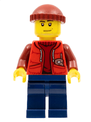 LEGO Deep Sea Submariner Male Dark Red Knit Cap (cty0566) Town / City Minifigure
