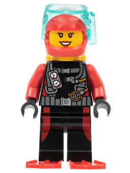 LEGO Scuba Diver Female Flippers Yellow Air Tanks (cty0602) minifigure
