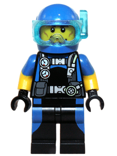 LEGO Scuba Diver Male Blue (cty0617) Town / City Minifigure