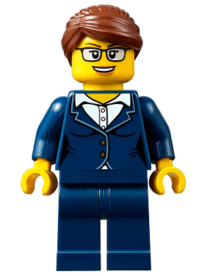 Businesswoman - Dark Blue Pants Suit, Glasses