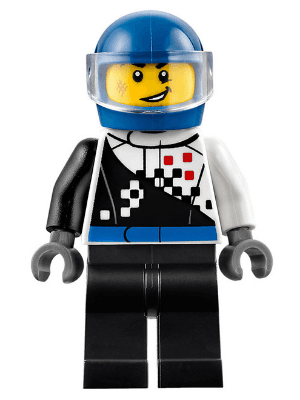 LEGO Buggy Driver Checkered Race Torso (cty0712) Town / City Minifigure
