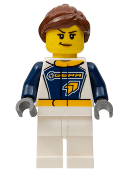 LEGO Dragster Transport Truck Driver GEAR Logo (cty0750) minifigure