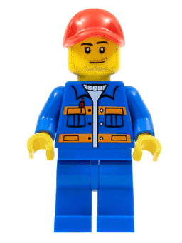 LEGO Blue Jacket with Pockets and Orange Stripes Red Cap with Hole (cty0807) minifigure