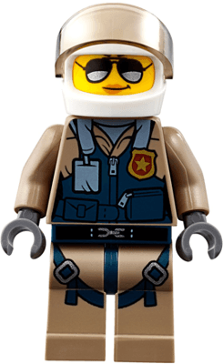 Mountain Police - Officer Female, Pilot with Helmet and Visor