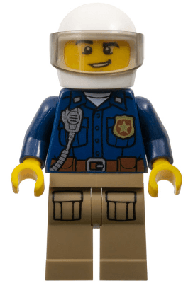 Mountain Police - Officer Male, White Helmet and Smirk