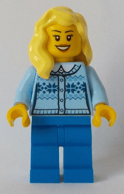 LEGO Fair Isle Sweater Bright Light Yellow Female Hair over Shoulder (cty0892) minifigure