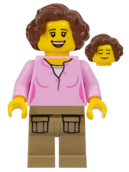 LEGO Hiker Female Parent Pink Shirt (cty0910) minifigure