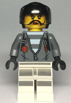 Sky Police - Jail Prisoner Jacket over Prison Stripes, Female, Black Helmet