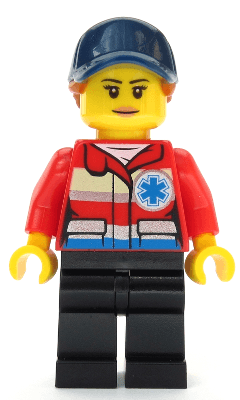 Ski Patrol Member - Female, Red Jacket, Dark Blue Cap, Ponytail