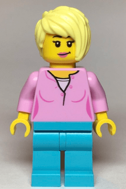 LEGO Female Bright Pink Top Medium Azure Legs (cty1116) minifigure