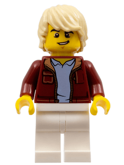 LEGO Man Tan Tousled Hair Lopsided Grin (Car Driver) (cty1236) minifigure