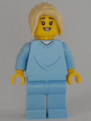LEGO Mother Bright Light Blue Hospital Gown Tan Hair (cty1347) Town / City Minifigure