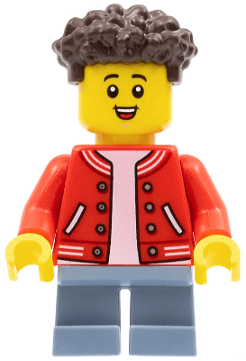 LEGO Boy Sand Blue Short Legs Dark Brown Hair (cty1352) Town / City Minifigure