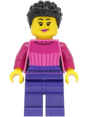 Car Driver - Female, Dark Pink Sweater, Dark Purple Legs, Black Hair