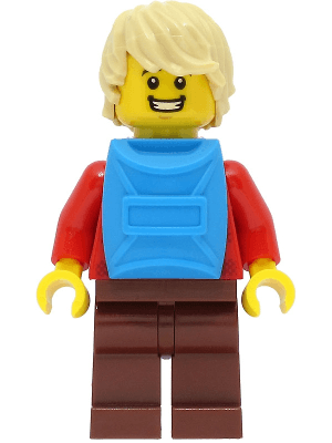 Passenger - Male, Red Plaid Flannel Shirt, Reddish Brown Legs, Tan Hair, Dark Azure Backpack