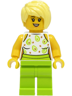 Sandwich Shop Customer - Female, White Top, Lime Legs, Bright Light Yellow Hair