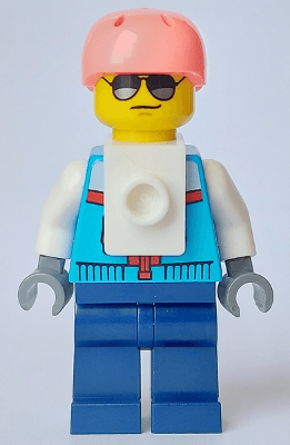 Rock Climber - Male, Dark Azure Jacket, Dark Blue Legs, Coral Sports Helmet, Sunglasses