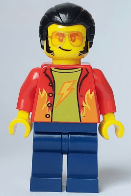 Noodle Vendor - Male, Red Shirt, Dark Blue Legs, Black Hair, Sunglasses
