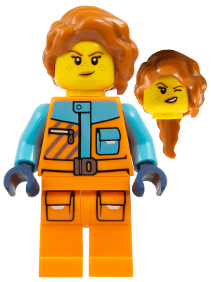 Arctic Photographer - Female, Orange Jacket and Legs, Medium Azure Trim, Dark Orange Hair