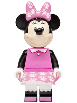 Minnie Mouse - Dark Pink Top, Dress and Bow with Paw Prints