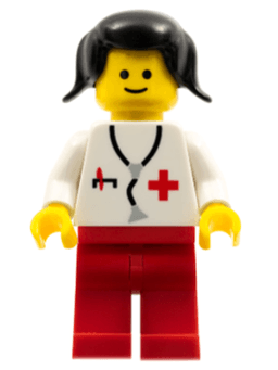 Doctor - Stethoscope, Red Legs, Black Pigtails Hair (Vintage)