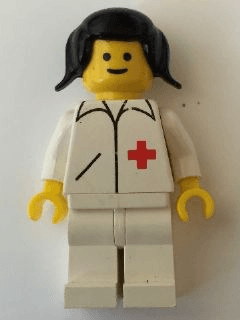 Doctor - Straight Line, White Legs, Black Pigtails Hair