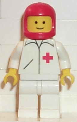 Doctor - Straight Line, White Legs, Red Classic Helmet