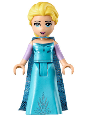 Elsa - Medium Blue Long Narrow Cape, Lavender Sleeves