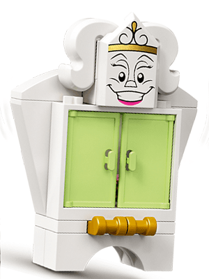 Wardrobe - Yellowish Green Doors, Printed Face on Tile, Modified 2 x 3 Pentagonal, Drawer Handles