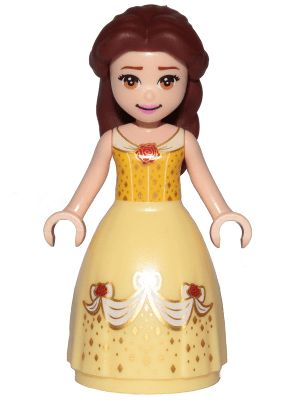 Belle - Dress with Red Roses, no Sleeves, Closed Mouth Smile