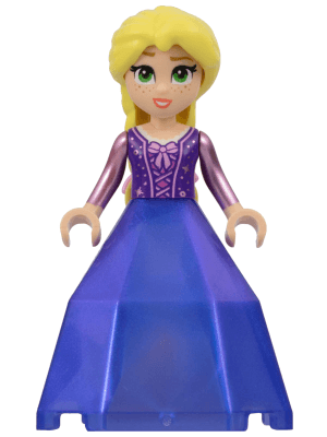 Rapunzel - Mini Doll, 2 Bright Pink Flowers, Diamond Dress Container Bottom