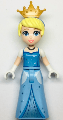 Cinderella - Bright Light Blue and Metallic Light Blue Dress, Medium Blue Top, Pearl Gold Tiara