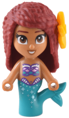 Ariel, Mermaid (Medium Nougat) - Micro Doll, Bright Light Orange Flower