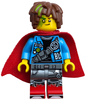 Mateo - Dark Azure Jacket, Red Cape
