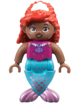 LEGO Duplo Figure Disney Princess Ariel Medium Azure and Metallic Pink Tail (Mermaid) (dupmermaid03) minifigure