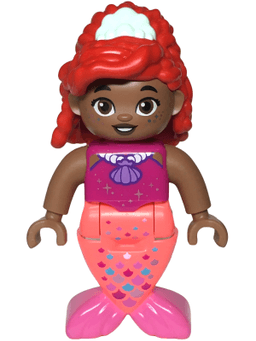 LEGO Duplo Figure Disney Princess Ariel Coral and Dark Pink Tail (Mermaid) (dupmermaid05) minifigure