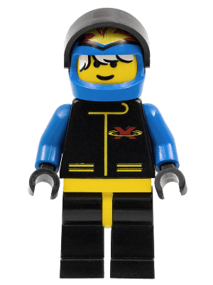 Extreme Team - Blue, Blue Flame Helmet, White Bangs Messy Hair