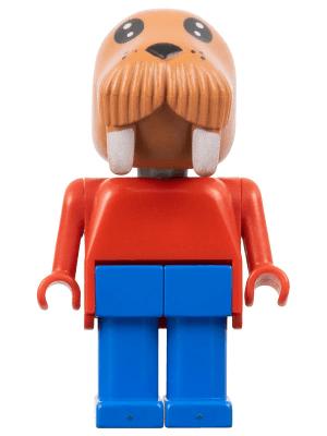 Fabuland Walrus - Walter Walrus / William Walrus, Blue Legs, Red Top