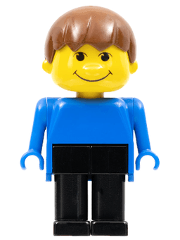 LEGO Basic Figure Human Boy Blue Brown Hair (fab13a) minifigure