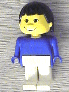 LEGO Basic Figure Human Girl Blue Black Hair (fab13d) LEGO Minifigure