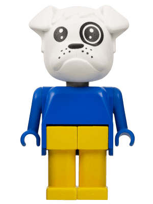 Fabuland Bulldog - Boris Bulldog (Postman), White Head, Blue Top