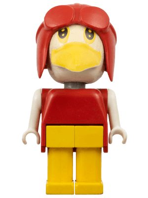 Fabuland Bird - Sandy Seagull / Albert Albatross, Red Pilot Helmet, White Head