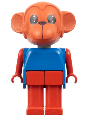 Fabuland Monkey - Mark Monkey, Red Head, Legs and Arms, Blue Top